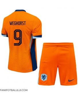 Țările de Jos Wout Weghorst #9 Echipament de Fotbal Replică European 2024 Copii Acasa (+ Șorturi)